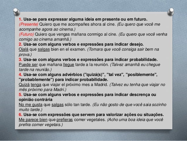 Presente do subjuntivo Presente do subjuntivo