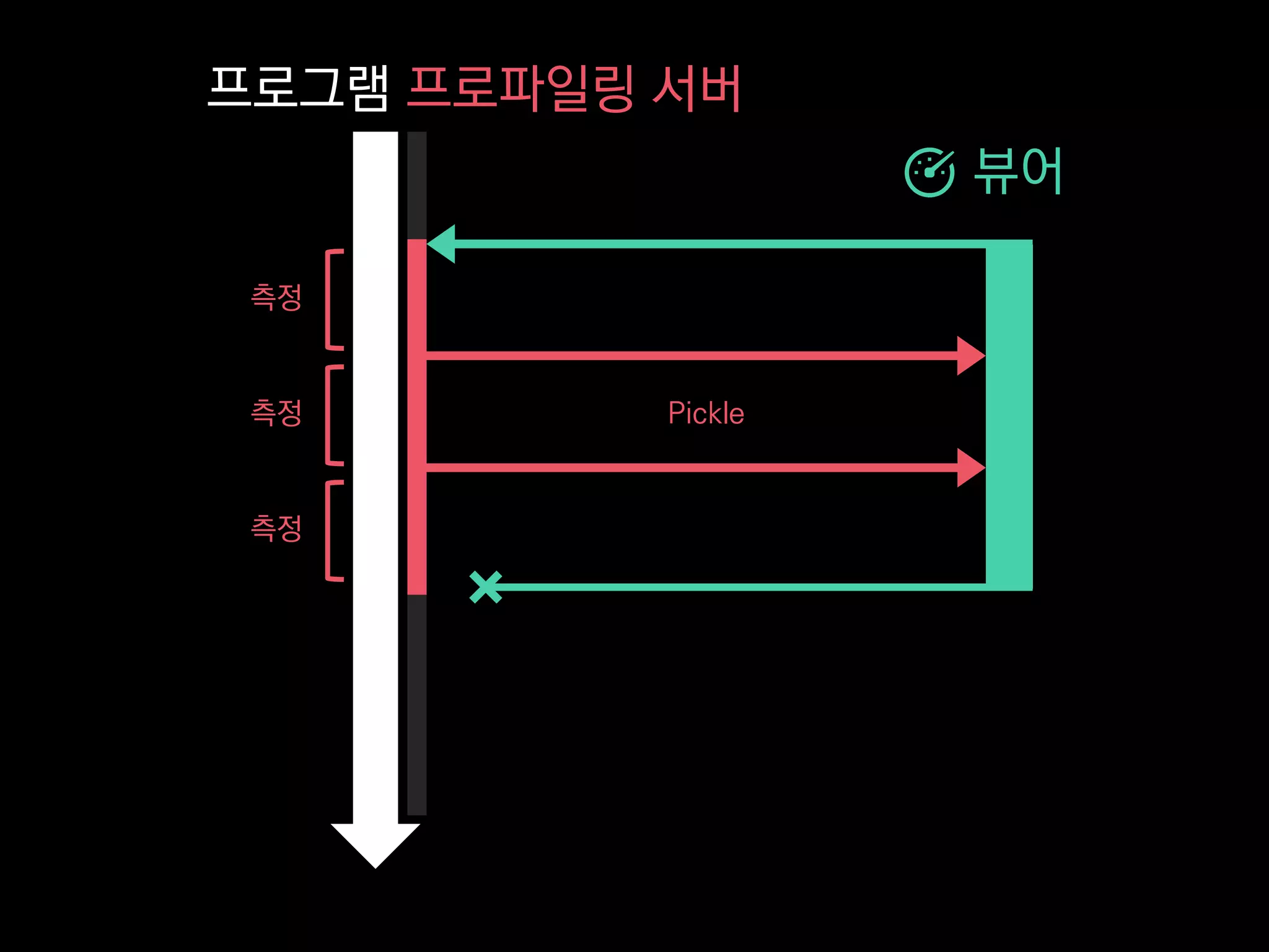 뷰어
Pickle
프로그램 프로파일링 서버
측정
측정
측정
 