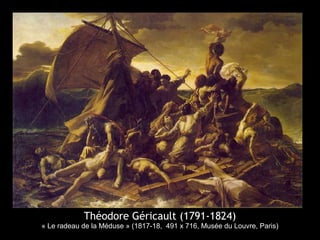 Théodore Géricault (1791-1824)
« Le radeau de la Méduse » (1817-18, 491 x 716, Musée du Louvre, Paris)
 
