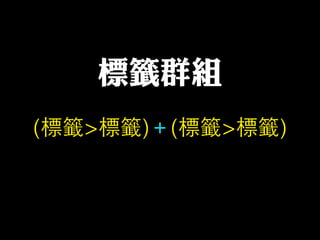 (標籤>標籤)＋(標籤>標籤)
標籤群組
 