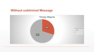 Without subliminal Message
30%
70%
Thirsty Objects
Lipton IceTea
other
 