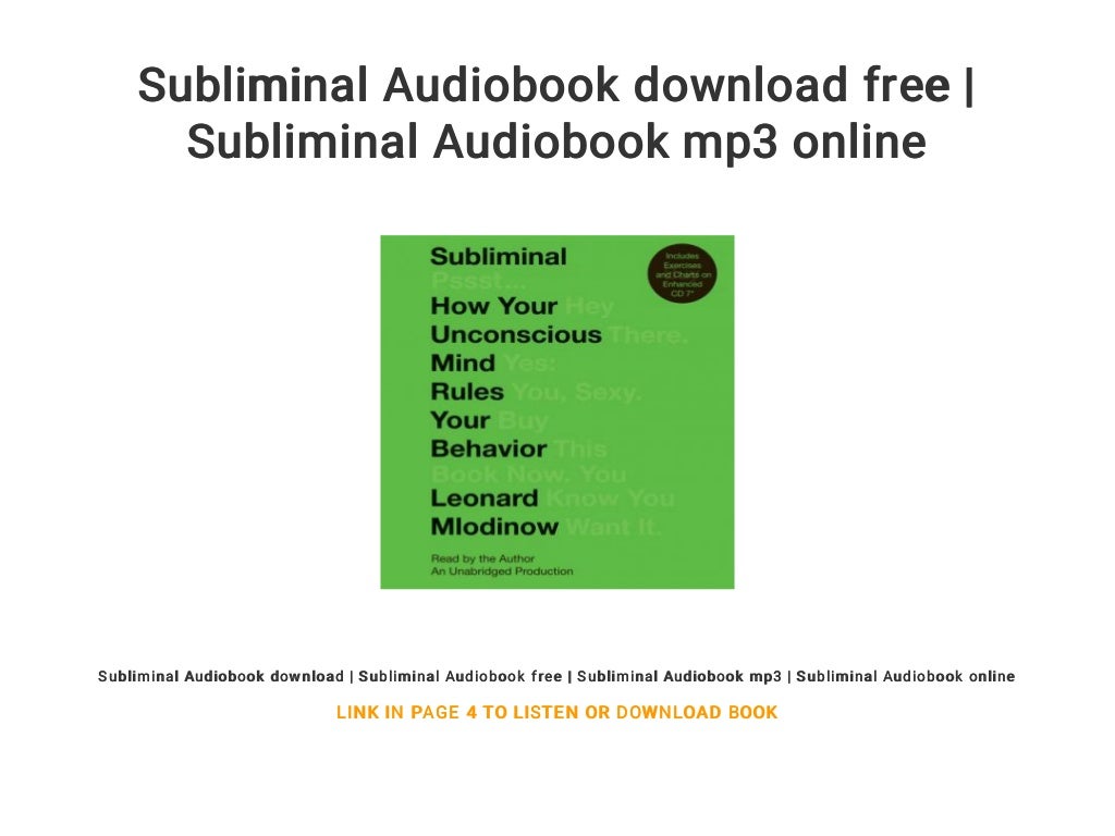 Subliminal Audiobook download free Subliminal Audiobook