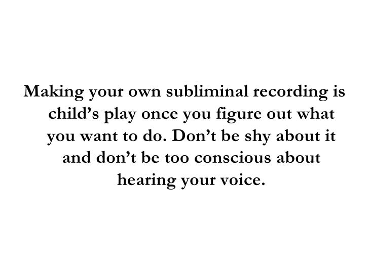 subliminal recording software subliminal recording software