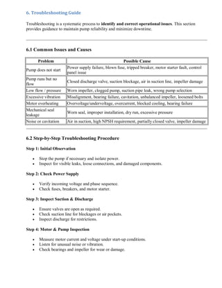 Submersible Pump Operation, Maintenance & Troubleshooting Manual | PDF