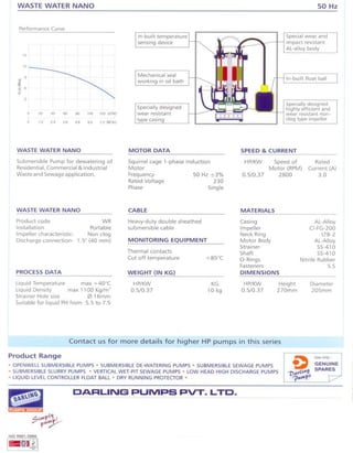 Submersible waste water pump | PDF