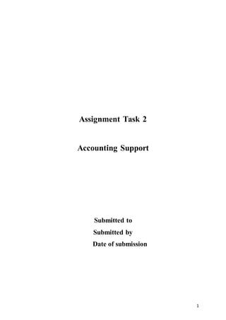 1
Assignment Task 2
Accounting Support
Submitted to
Submitted by
Date of submission
 