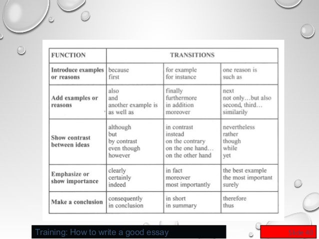 transition essay examples