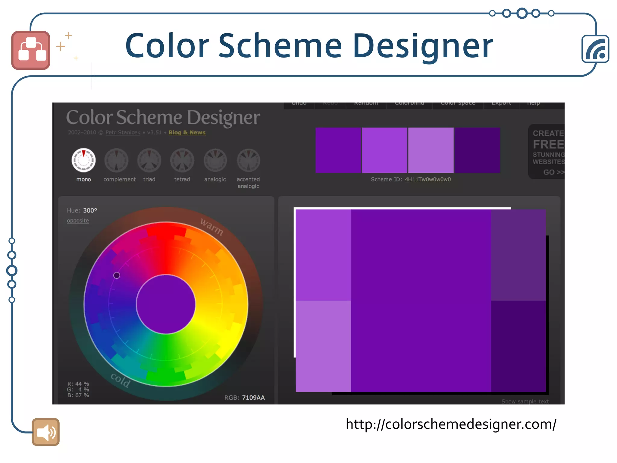 http://colorschemedesigner.com/	

 