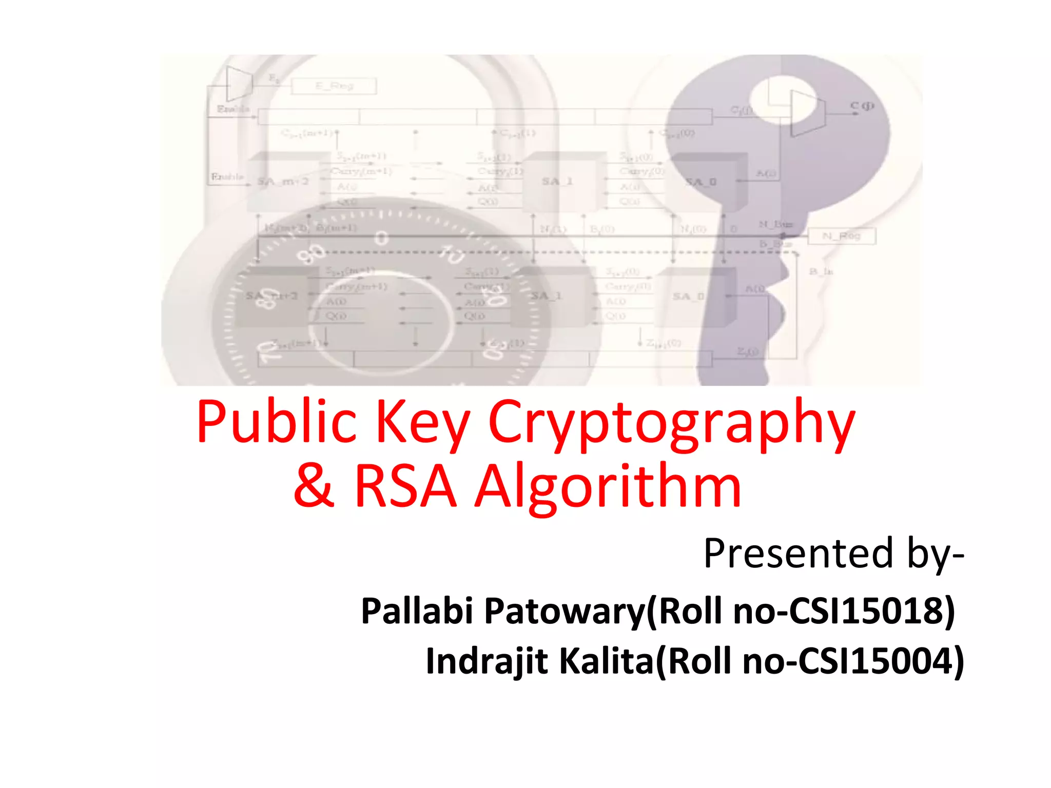 Public Key Cryptography and RSA algorithm | PPT | Information and ...