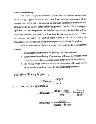 Losses and efficiency
 