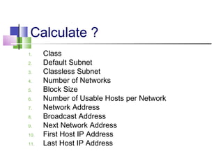Network Calculation Subnetting Made Easy | PPT