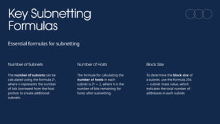 Subnets & Hosts FormulasSUBNETTING – Complete Presentation Content | PPTX