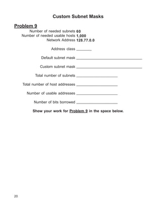 Subnetting Principles Worksheet | PDF