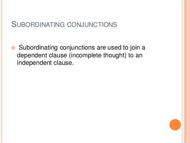 subordinating conjunctions