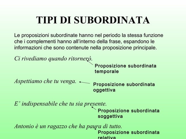 Subordinazione | PPT