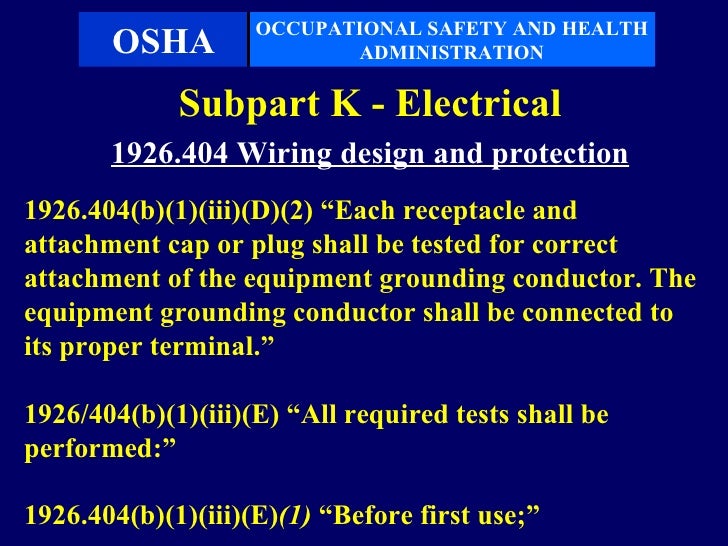 Subpart K Electrical