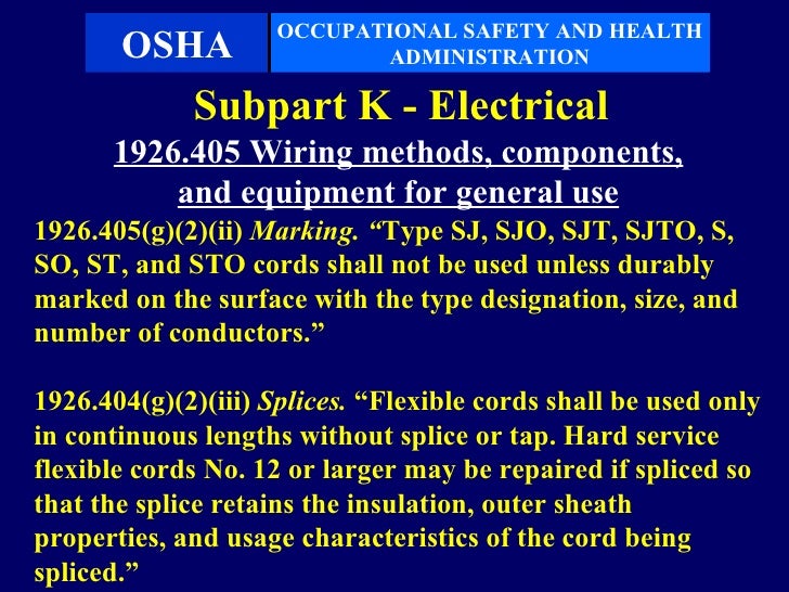 Subpart K Electrical