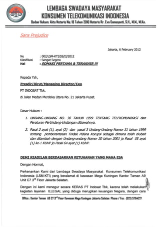 Subponea letter to indosat from lsm kti feb 12