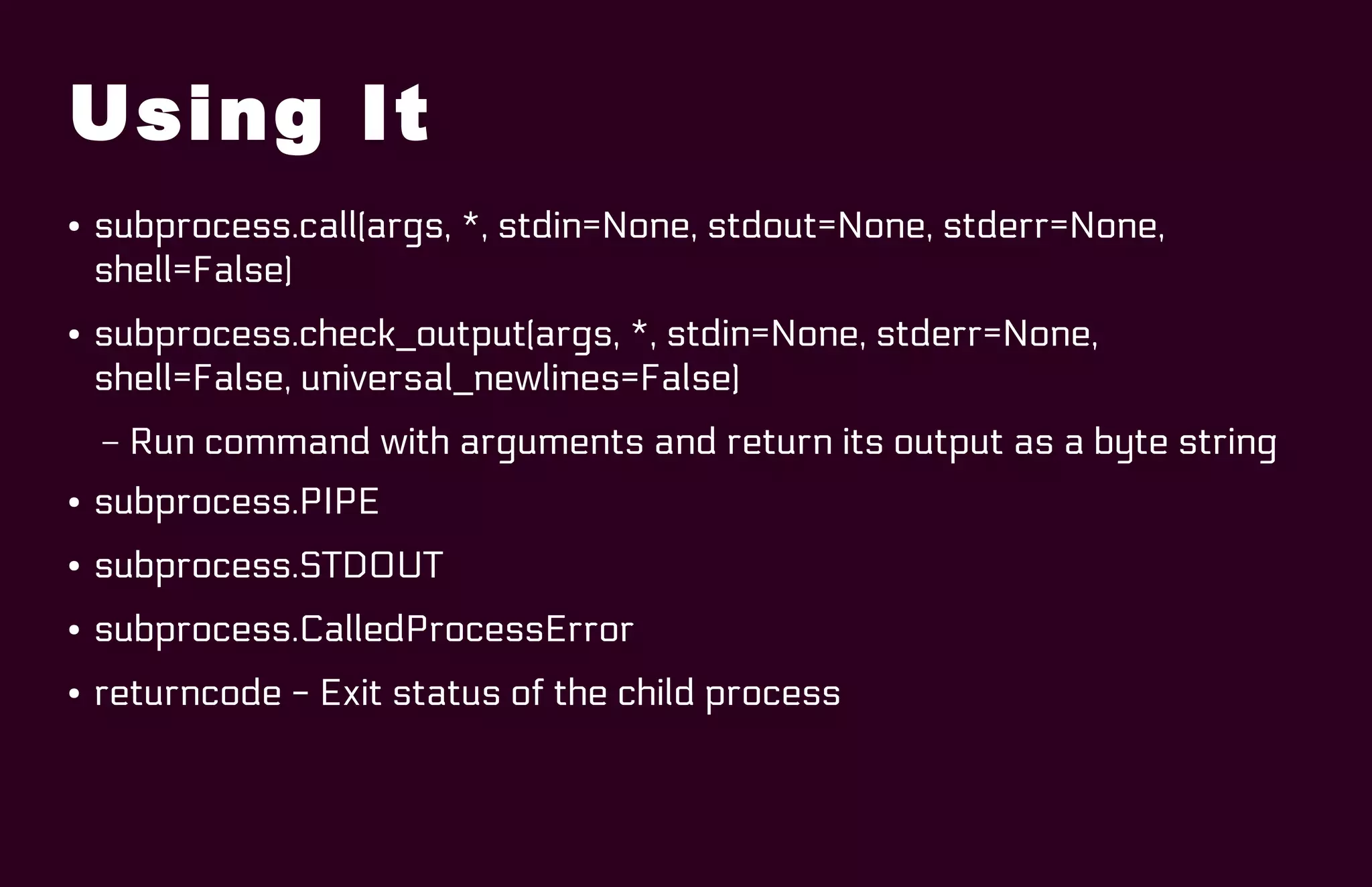 Python Subprocess | PPT
