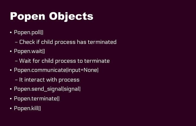 Python Subprocess | PPT