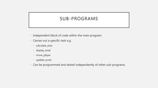 Sub-programs | PPT