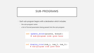 Sub-programs | PPT