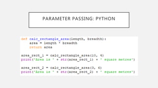PARAMETER PASSING: PYTHON
 
