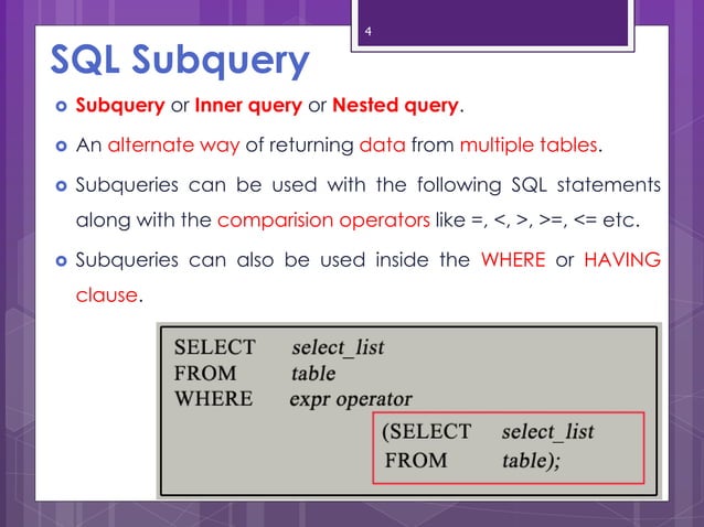Sub query_SQL