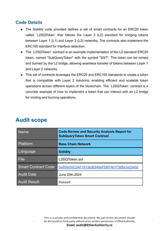SubQuery Token – Smart Contract Security Audit Report by EtherAuthority ...
