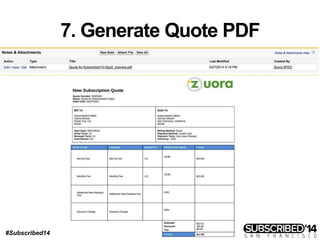 #Subscribed14 @twittername
7. Generate Quote PDF
 