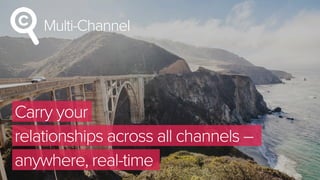Multi-Channel
Carry your
relationships across all channels –
anywhere, real-time
 