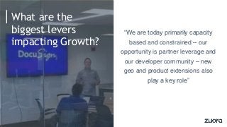What are the
biggest levers
impacting Growth?
“We are today primarily capacity
based and constrained – our
opportunity is ...