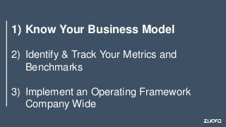 1) Know Your Business Model
2) Identify & Track Your Metrics and
Benchmarks
3) Implement an Operating Framework
Company Wi...