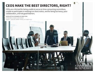 Key Corporate Governance Insights from Stanford Graduate School of ...