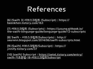 [Swift] Subscripts | PPT