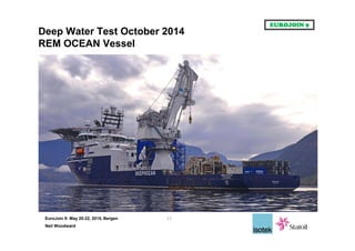 EuroJoin 9: May 20-22, 2015, Bergen
Neil Woodward
Deep Water Test October 2014
REM OCEAN Vessel
11
 