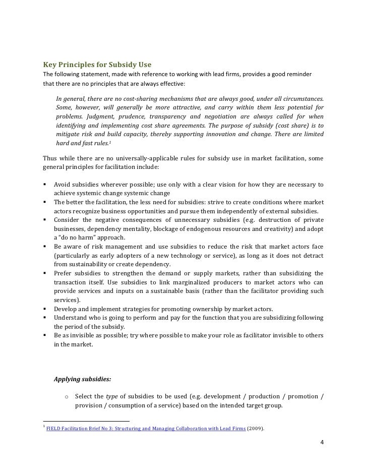Subsidies example picture