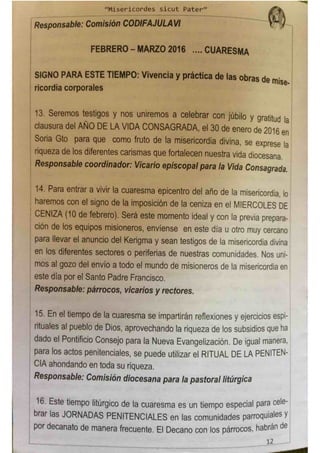 Subsidio Diocesano del año de la Misericordia