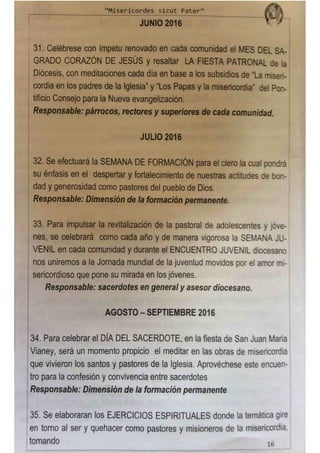 Subsidio Diocesano del año de la Misericordia