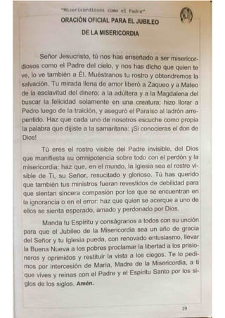 Subsidio Diocesano del año de la Misericordia