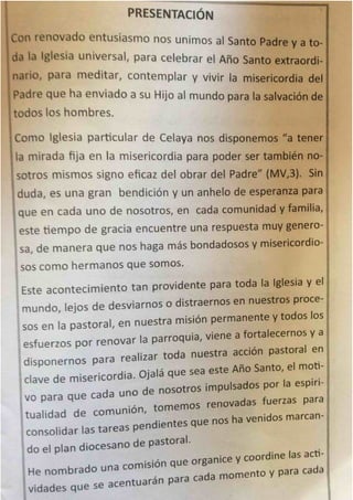 Subsidio Diocesano del año de la Misericordia