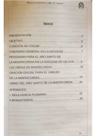 Subsidio Diocesano del año de la Misericordia