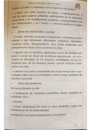Subsidio Diocesano del año de la Misericordia