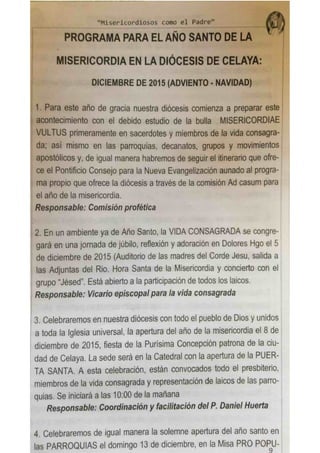 Subsidio Diocesano del año de la Misericordia