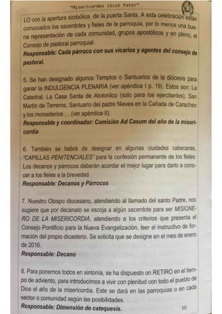 Subsidio Diocesano del año de la Misericordia