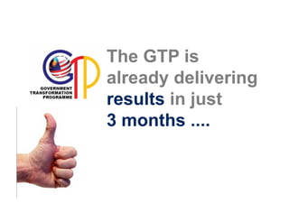 The GTP is
already delivering
results in just
3 months ....
 