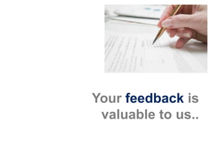Your feedback is
 valuable to us..
 