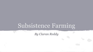 Subsistence Farming
By Ciaran Reddy
 