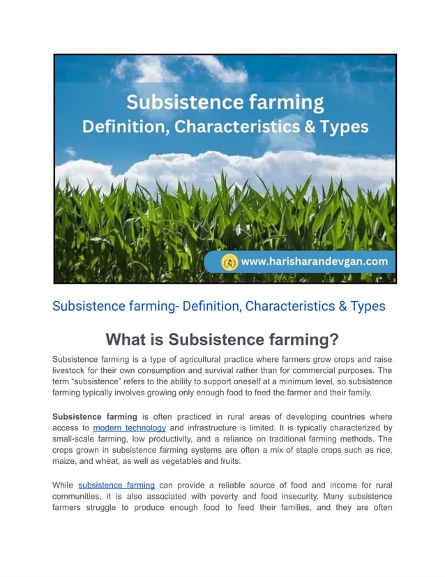 Subsistence farming Definition, Characteristics & Types.pdf