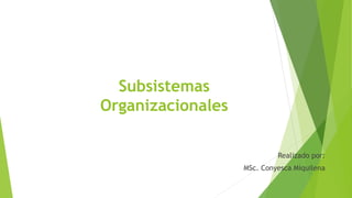 Subsistemas
Organizacionales
Realizado por:
MSc. Conyesca Miquilena
 